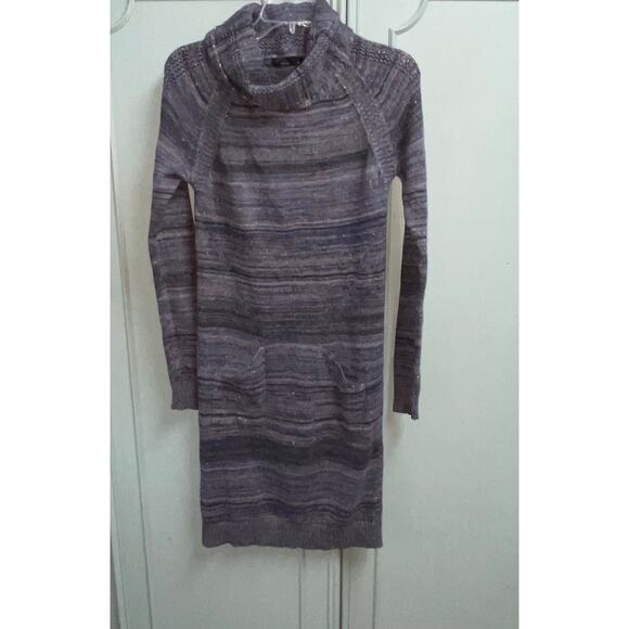 Prana Gray Cowl Neck Sweater Dress Womens Medium Casual Indie Winter Cozy - Picture 6 of 8
